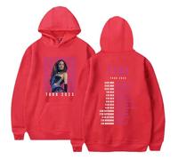 RYSXJLX Tini Stoessel Tour Merch Sudadera con capucha unisex casual moda retro clásica sudadera Streetwear, rosso, L