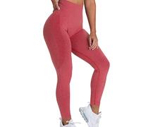 RYTEJFES Leggins Damen Schwarz Leggings Tights Lang Pants Sportlich High Waisted Sport Pantyhose Stretchbar Elastisch Compression Yoga Blickdicht, rojo, S