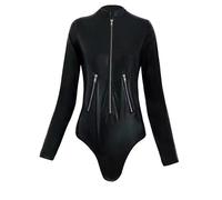 RYTEJFES Lencería de látex para mujer Vestidos Sexy Ouvert Body Mujer Ropa Interior Lencería Sexy Sexo Tallas Grandes Vestido Básico Lacado Pequeño Negro Stripper Traje Traje Traje Cuero Erótico