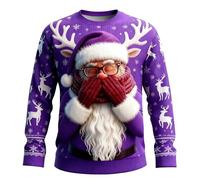 RYTEJFES Ugly Christmas Sweater Jersey de Navidad Divertido Jersey de Navidad para Hombre Ugly Suéter de Navidad Divertido Ropa de Navidad para Hombre Rojo Jersey de Navidad Divertido Camisa de