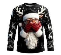 RYTEJFES Ugly Christmas Sweater Jersey de Navidad Divertido Jersey de Navidad para Hombre Ugly Suéter de Navidad Divertido Ropa de Navidad para Hombre Rojo Jersey de Navidad Divertido Camisa de