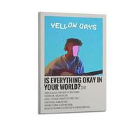RYTWQRWE Póster de Yellow Days Album Is Everything Okay In Your World, póster estético para pared, lienzo vintage, pintura decorativa para sala de estar, dormitorio, 50 x 75 cm, estilo marco
