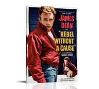 RYTWQRWE Póster estético de James Dean para decoración de pared, lienzo vintage, póster decorativo para sala de estar, dormitorio, 60 x 90 cm, estilo marco