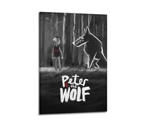 RYTWQRWE Póster estético de Peter & The Wolf para decoración de pared, lienzo vintage, pintura decorativa para sala de estar, dormitorio, 50 x 75 cm, estilo marco