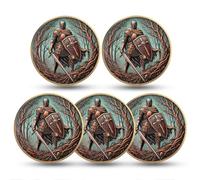 RYUKENLM 5 monedas de desafío de caballero templario, símbolo de valor, honor, libertad, regalo inspirador para amantes de la historia, buscadores de fe y entusiastas de los guerreros