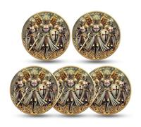 RYUKENLM Monedas de desafío de caballeros templarios, símbolo de fe, coraje y guerra espiritual, regalo para entusiastas de la historia, guerreros fieles