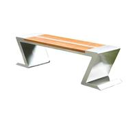 RYUQW3RE Bancos para terraza Banco de Exterior con Placa de Madera de Acero Inoxidable en Zigzag for Parque, Plaza y Patio.(150cm)