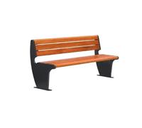RYUQW3RE Bancos para terraza Banco de Exterior de Parque marrón Oscuro con Respaldo Doble de Madera y Acero Inoxidable.(150cm)