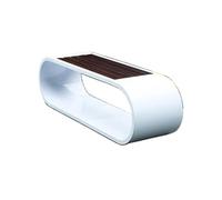 RYUQW3RE Bancos para terraza Banco de Exterior en Zigzag de Acero Inoxidable con Asiento de Madera, Color Blanco(180cm)