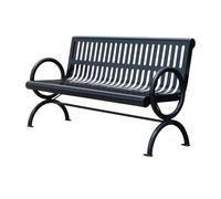 RYUQW3RE Bancos para terraza Banco de Hierro for Exterior con Doble Respaldo, Silla de Ocio Cuadrada comunitaria