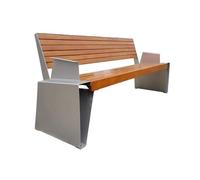 RYUQW3RE Bancos para terraza Banco de jardín con Respaldo, Silla de Acero for Parque, Superficie de Madera, for balcón al Aire Libre y Ocio(M)