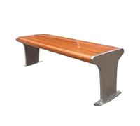 RYUQW3RE Bancos para terraza Banco de Parque de Madera y Acero Inoxidable - Asientos públicos for Exteriores
