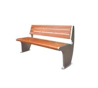 RYUQW3RE Bancos para terraza Banco de Parque de Madera y Acero Inoxidable - Asientos públicos for Exteriores