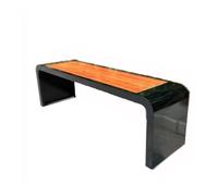 RYUQW3RE Bancos para terraza Silla de Parque de Acero Inoxidable Negra, Banco for Exteriores, Patio, vecindario, Asientos de Ocio(220cm)