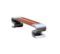RYUQW3RE Bancos para terraza Silla de Parque sin Respaldo Banco de Exterior Marco de Acero Inoxidable Placa de Asiento de Madera Área de Descanso(180cm)
