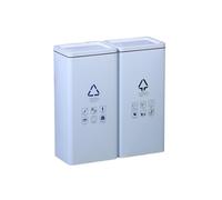 RYUQW3RE Cubo de basura para exterior con tapa Contenedor de reciclaje de acero inoxidable con separación de humedad y sequedad for uso comercial(White,S)
