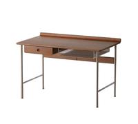 RYUQW3RE Escritorio de computadora Escritorio de Madera Vintage con Estructura de Acero Inoxidable, Escritorio Compacto for Estudio en casa con cajones y Estante de Almacenamiento.(120cm)