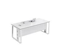 RYUQW3RE Escritorio de computadora Escritorio de Oficina Blanco, Sencillo y Moderno, Individual y con Silla combinada, for Gerente, Supervisor y Mesa de Turno.(200cm)
