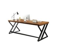 RYUQW3RE Escritorio de computadora Escritorio de PC de Madera de Pino for Oficina en casa con Marco de Metal Resistente, Mesa de Trabajo Moderna y Larga for Estudio y Escritura.(200cm)
