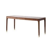 RYUQW3RE Escritorio de computadora Escritorio Moderno de Madera, Mesa Rectangular for portátil de Estilo Sencillo con cajón Oculto, Color Nogal Oscuro.(180cm)