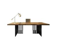 RYUQW3RE Escritorio de computadora Escritorio Moderno for Oficina en casa, Mesa de Escritura de Madera con Marco de Metal Negro.(160CM)