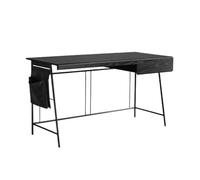 RYUQW3RE Escritorio de computadora Escritorio Negro for portátil de 119 cm con cajones for dormitorios pequeños, Mesa de Estudio Moderna y Sencilla con Bolsa Lateral.