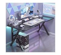 RYUQW3RE Escritorio de computadora Mesa de PC de Escritorio, Mesa de Juego Blanca, Mesa de Dormitorio Sencilla y Viva, Mesa for el hogar, Mesa de PC Blanca y Negra(Black,120CM)