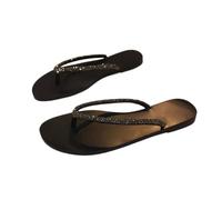 RYUQW3RE Sandalias, Sandalias Negras Tipo Chanclas for Mujer - Sandalias de Playa de Verano Planas y cómodas Zapatillas(35 EU)