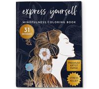 RYVE Libro para colorear para adultos, libro para colorear de atención plena con indicaciones de crecimiento personal, libro para colorear para adultos, relajación, libro para colorear para adultos,