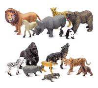 Ryvera Figuras de animales del bosque, 15 unidades, minifiguras de animales, animales de safari, figuras de animales de bosque, figuras de animales de la selva, juguetes para niños a partir de 3, 4,