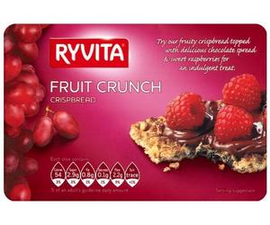 Ryvita Fruit Crunch Crujiente 200 g (Paquete de 10)