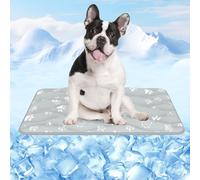 Rywell 75x50cm Alfombra Refrescante para Perros Secado Rápido, Termocrómicas Manta Fria para Perros Que Absorbe Rápidamente el Agua, No Tóxica y Antideslizante, Lavable a Máquina(Gris)
