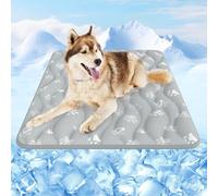 Rywell 90x70cm Alfombra Refrescante para Perros Secado Rápido,Termocrómicas Manta Fria para Perros Que Absorbe Rápidamente el Agua, No Tóxica y Antideslizante, Lavable a Máquina(Gris)