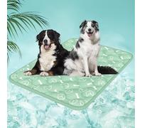 Rywell Alfombra Refrescante para Perros 102x150 cm,Gruesa Manta Fria para Perros con Fibras Termocrómicas Impermeables Integradas, Lavable, No Tóxica y Antideslizante (Verde)