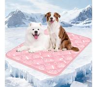 Rywell Alfombra Refrescante para Perros 102x150 cm,Gruesa Manta Fria para Perros con Fibras Termocrómicas Impermeables Integradas, Lavable, No Tóxica y Antideslizante (Rosa)