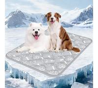 Rywell Alfombra Refrescante para Perros 102x150 cm,Gruesa Manta Fria para Perros con Fibras Termocrómicas Impermeables Integradas, Lavable, No Tóxica y Antideslizante (Gris)