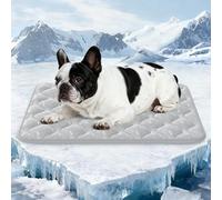 Rywell Alfombra Refrescante para Perros 50x75cm,Gruesa Manta Fria para Perros con Fibras Termocrómicas Impermeables Integradas, Lavable, No Tóxica y Antideslizante (Gris)