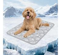 Rywell Alfombra Refrescante para Perros 70x90cm,Gruesa Manta Fria para Perros con Fibras Termocrómicas Impermeables Integradas, Lavable, No Tóxica y Antideslizante (Gris)