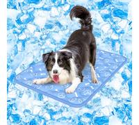 Rywell Alfombra Refrescante para Perros 70x90cm,Gruesa Manta Fria para Perros con Fibras Termocrómicas Impermeables Integradas, Lavable, No Tóxica y Antideslizante (Azul)