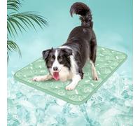 Rywell Alfombra Refrescante para Perros 70x90cm,Gruesa Manta Fria para Perros con Fibras Termocrómicas Impermeables Integradas, Lavable, No Tóxica y Antideslizante (Verde)