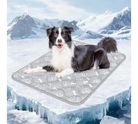 Rywell Alfombra Refrescante para Perros 80x110cm,Gruesa Manta Fria para Perros con Fibras Termocrómicas Impermeables Integradas, Lavable, No Tóxica y Antideslizante (Gris)