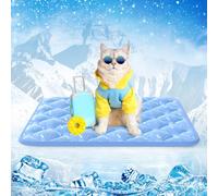 Rywell Alfombra Refrescante Perro 45X60cm,Gruesa Manta Refrescante para Gatos,Termocrómicas Manta Fria para Perros Lavable,Antideslizante e Impermeable(Azul)