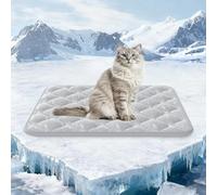 Rywell Alfombra Refrescante Perro 45X60cm,Gruesa Manta Refrescante para Gatos,Termocrómicas Manta Fria para Perros Lavable,Antideslizante e Impermeable(Gris)