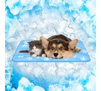 Rywell Secado Rápido Alfombra Refrescante para Gatos 60x45cm, Termocrómicas Alfombra Refrescante para Perros Que Absorbe Rápidamente el Agua, No Tóxica y Antideslizante, Lavable a Máquina(Azul)