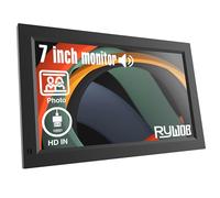 Rywob Mini monitor de 7 pulgadas, pantalla LCD TFT, entrada HDMI/USB/tarjeta/AV, mini monitor con altavoces integrados y control remoto, mini pantalla pequeña multifunción para Raspberry Pi PC/TV/DVD