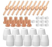 RYXZEN 40 Piezas PT-31 Extendido Aire Plasma Punta Boquilla Electrodo Consumibles Antorcha Cortadora de Plasma Kits para CUT30 40 50 CT312 CT416 Cortadora de Plasma Accessories de Corte de Plasma