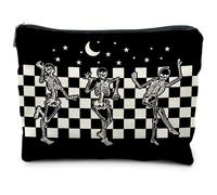 RYYCDOI Divertida bolsa de maquillaje de esqueleto gótico, bolsa de maquillaje de Halloween, regalos de Halloween para mujeres, bolsa de maquillaje de bruja para mujeres, cosas de bruja, bolsa de