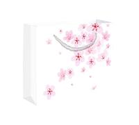 RYZGOJV Paquete de 10 bolsas de regalo, bolsas de regalo de papel con asa, bolsa de papel para llevar, bolsas de papel, bolsas de compras, bolsa de venta al por menor, blanco Sakura