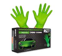 RZ TOOLS Guantes De Nitrilo Desechables Verdes De 50 Uds Guantes De Nitrilo Extra Gruesos Con Textura Diamante | Guantes Para Taller Y Montaje De Alta Resistencia Desechables | Tamaño XL