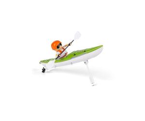 RZARDFLAMR Kayak a control remoto remo, barco con diseño antivuelco, modo de dos velocidades, luces LED para lago, piscina y bañera, para adolescentes y entusiastas (RTR/verde)